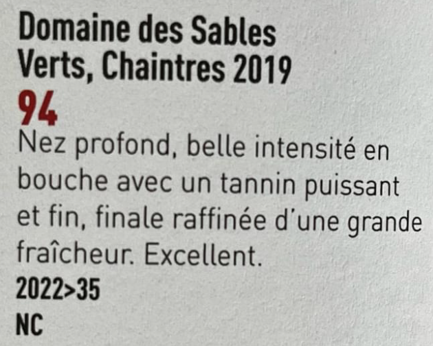 Saumur-Champigny »Chaintres« rouge (94/100 Pkt. Bettane & Desseauve)